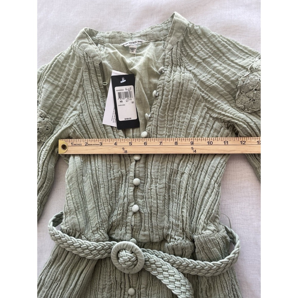 Guess Arita Belted Crochet Shirt Dress Lined Women's XS - Picture 4 of 9